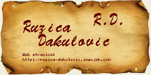 Ružica Dakulović vizit kartica